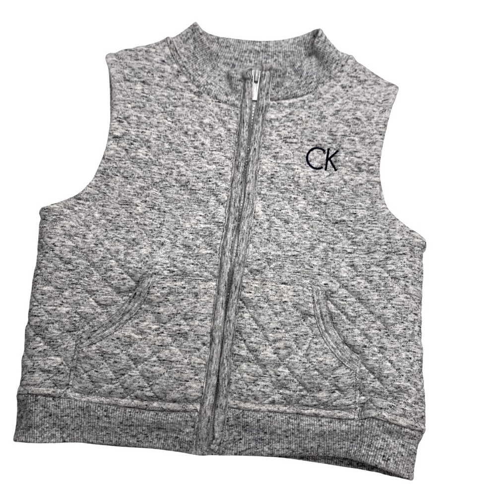 Nicest Calvin Klein grey quilted veste for 2T.  EUC.